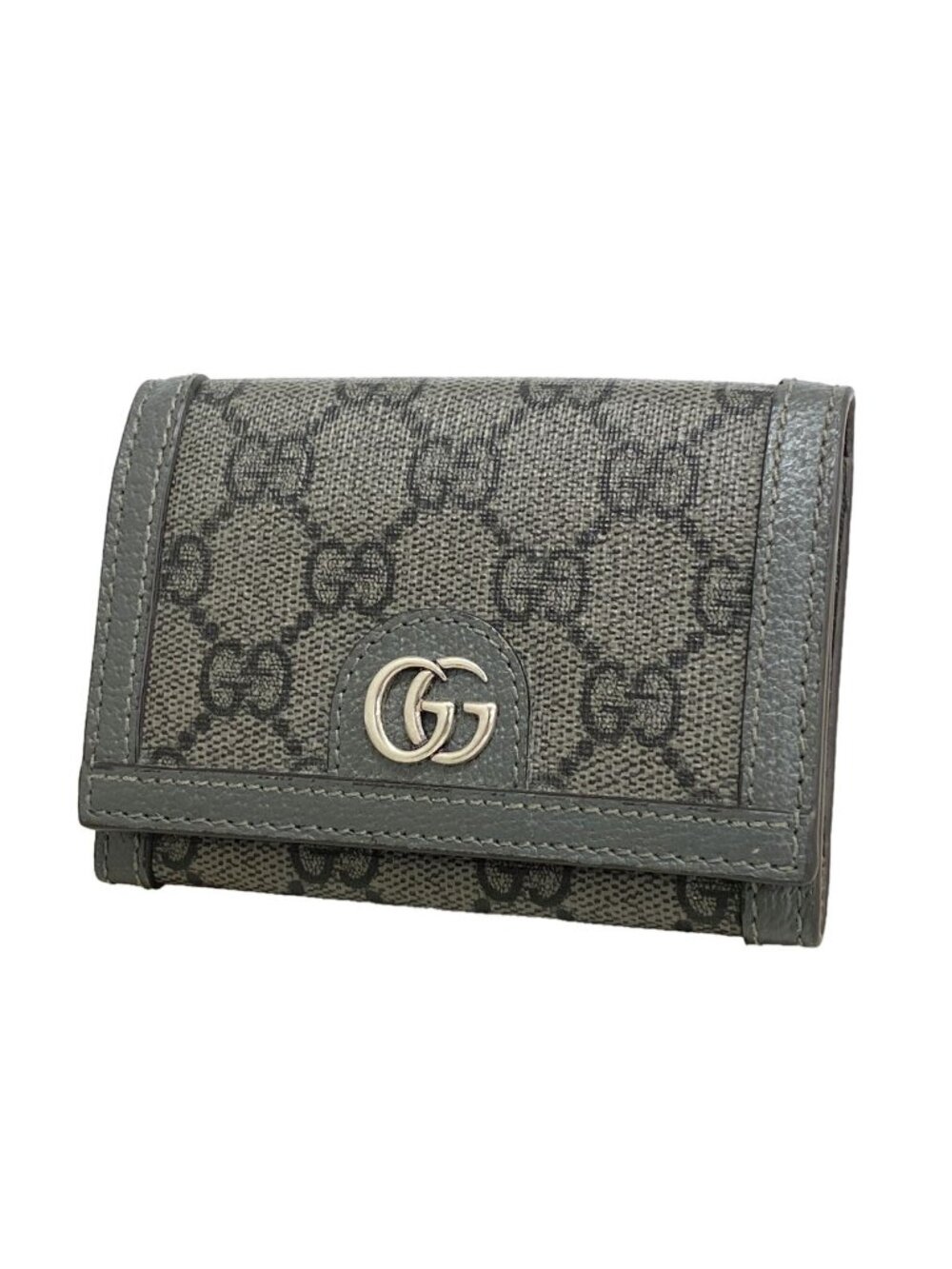 Gucci Card Case GG Supreme Gray Silver
